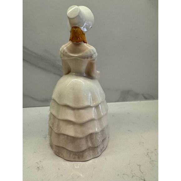 Vintage Hand Painted Porcelain Victorian Lady Figurine Flower Vase - Picture 3 of 5